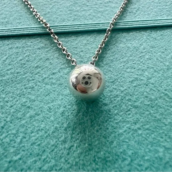 SOLD Tiffany & Co. Hardwear 8mm Ball Pendant Adjustable Necklace 16”-18” - Picture 5 of 10